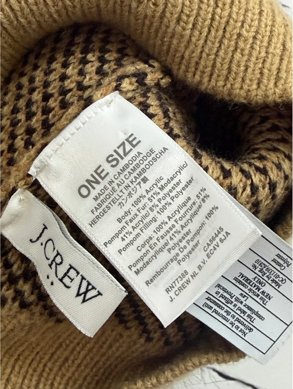 Cozy Chic J.Crew NWT Beanie Leopard Faux-Fur Pom-Pom Hat OS